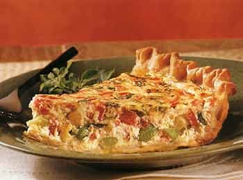 Succotash and goat cheese quiche