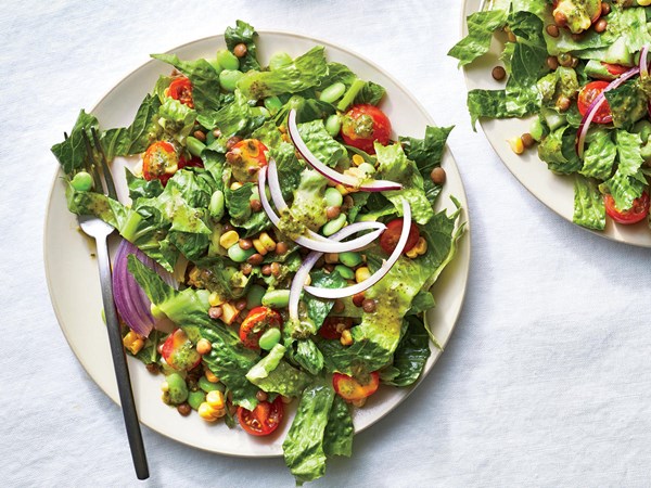 Succotash salad with lentils