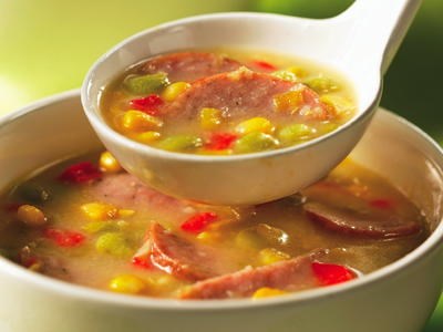 Succotash sausage soup