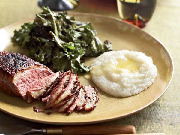 Sugar-and-spice skillet-roasted duck breasts