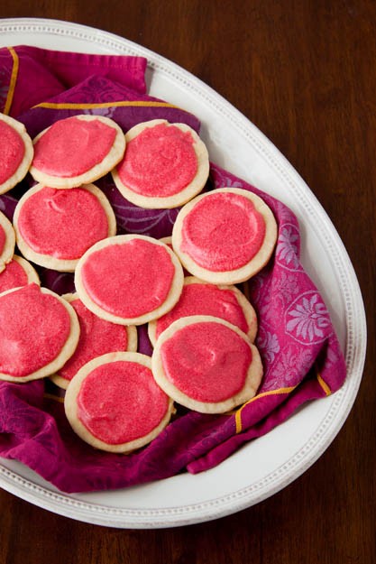Sugar cookies with berry frosting