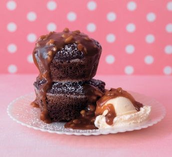 Sugar-crusted brownie sundaes with whiskey-walnut caramel sauce
