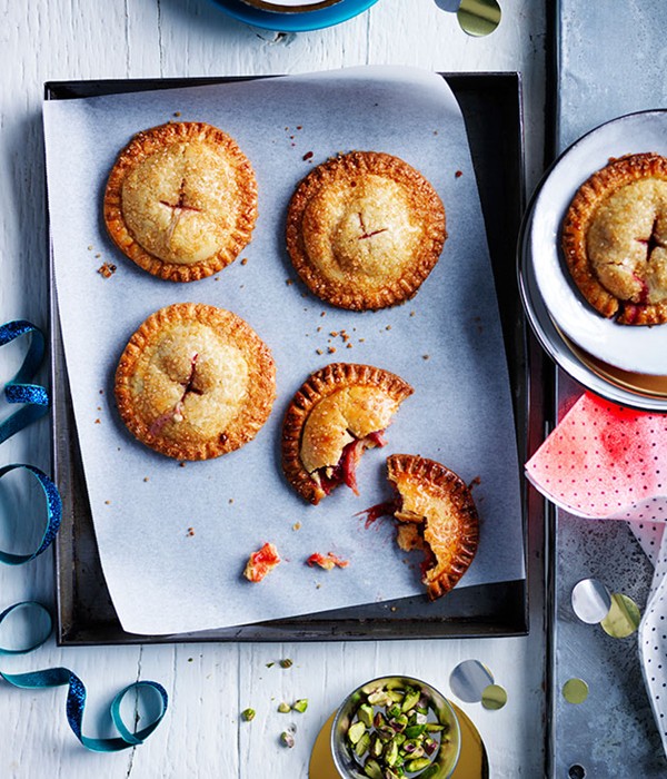 Sugar-crusted rhubarb hand pies