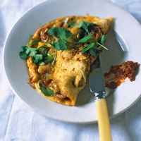 Sugar-cured prawn omelette