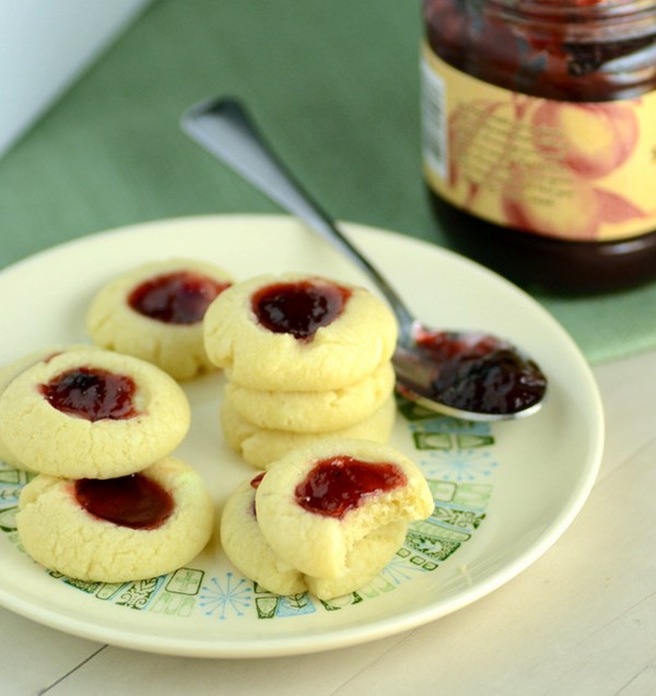 Sugar plum thumbprint cookies
