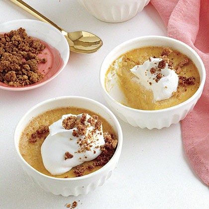 Sugar pumpkin custards with graham crumble