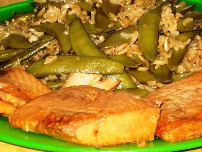 Sugar snap pea'd rice
