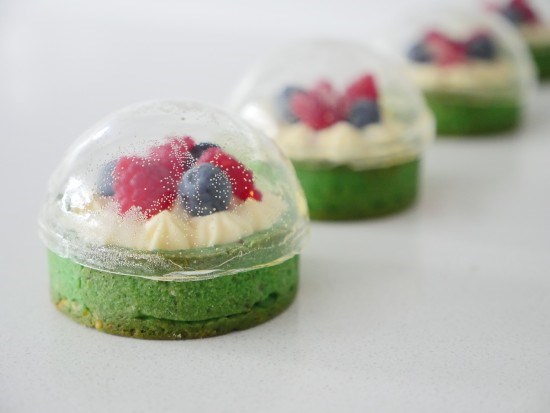 Sugar snow globe dessert