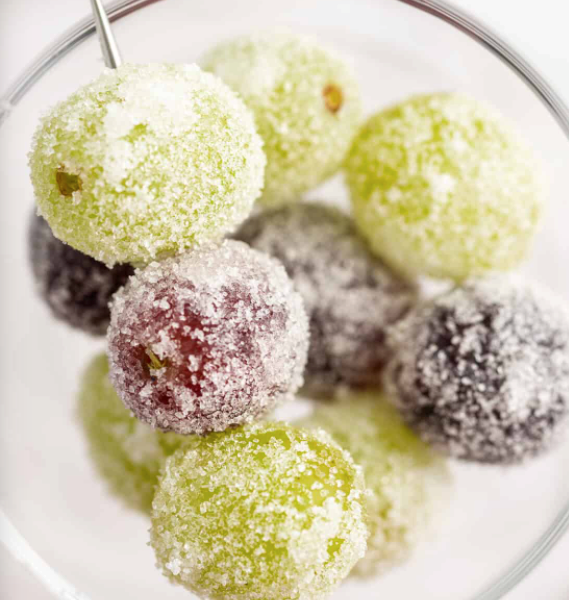 Sugared Prosecco grapes