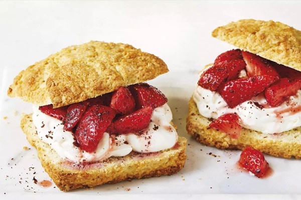 Sumac strawberry shortcakes