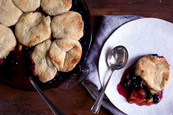 Summer ale peach cobbler