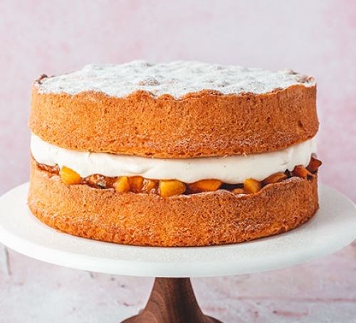 Summer apricot Victoria sponge