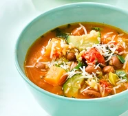 Summer bean & bulgur soup