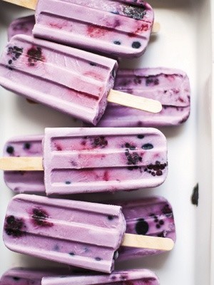 Summer berry-coconut milk ice pops