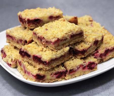 Summer berry custard squares