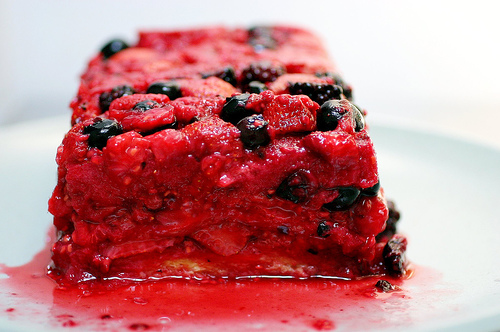 Summer berry pudding