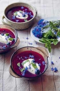 Summer blueberry soup