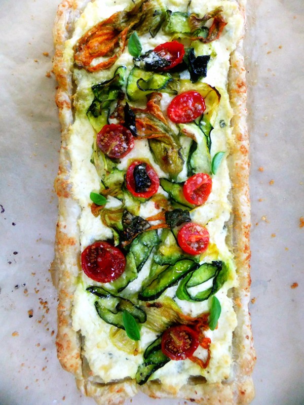 Summer bounty zucchini tart