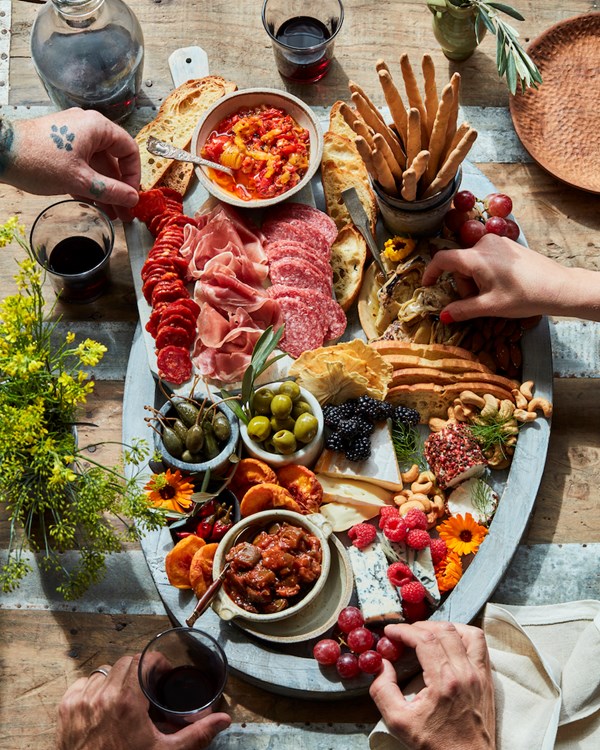 Summer charcuterie snack board