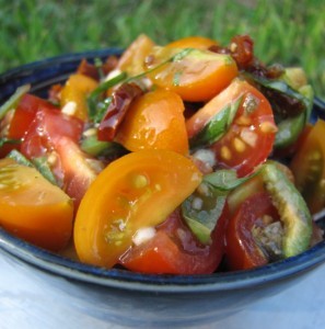 Summer cherry tomato dressing