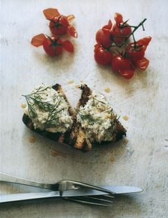 Summer cherry tomatoes with crab salad
