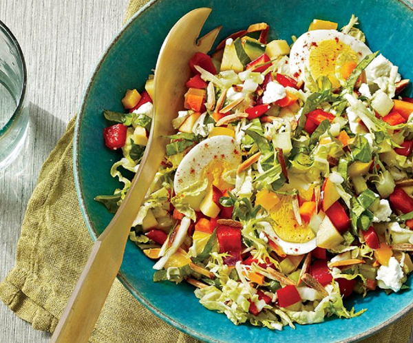 Summer chopped salad with quick-pickled vegetables
