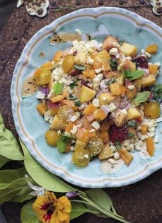 Summer corn & peach salad