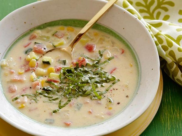 Summer corn and vegetable soup