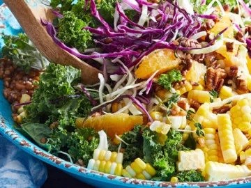 Summer corn and wheat berry slaw