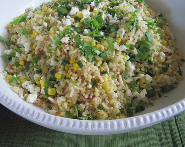 Summer corn salad with toasted grains