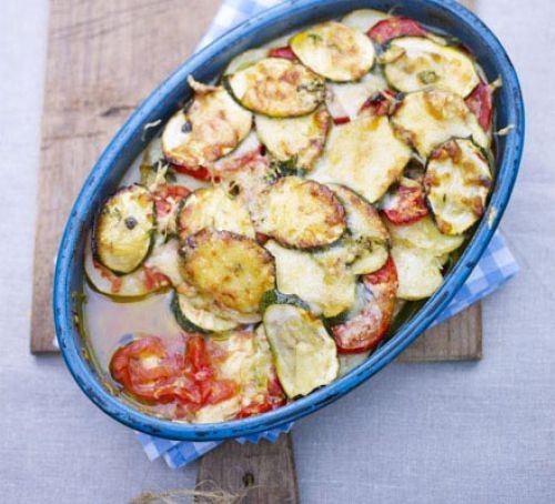 Summer courgette & tomato gratin