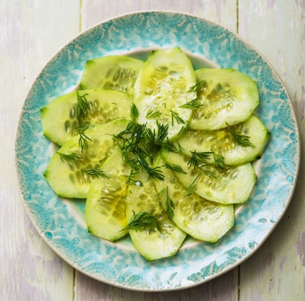 Summer cucumber salad with dill