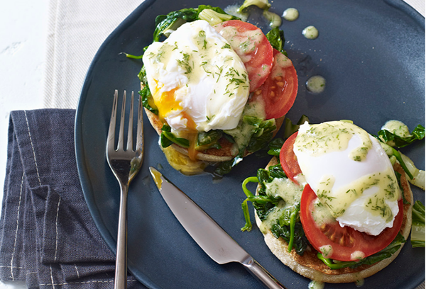 Summer eggs Florentine