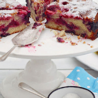 Summer fruit and almond cake