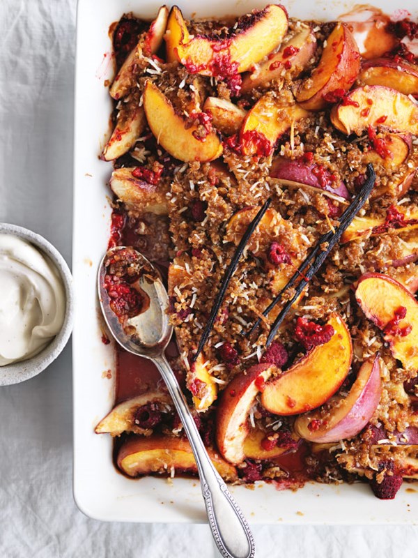 Summer fruit and quinoa crumble