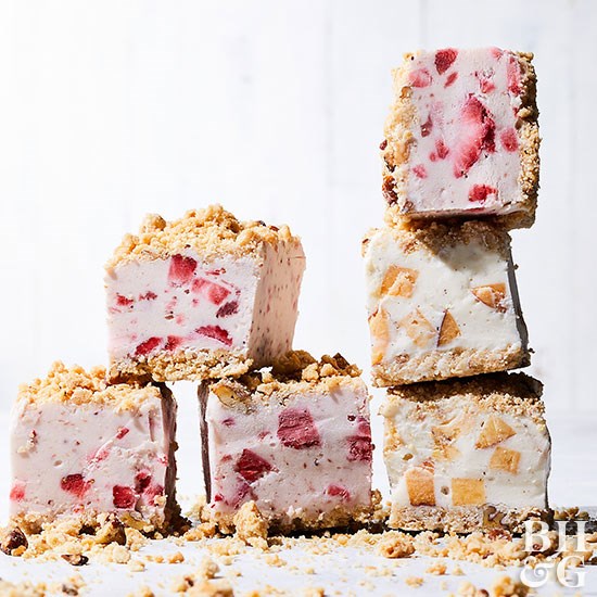 Summer fruit crisp ice cream bars