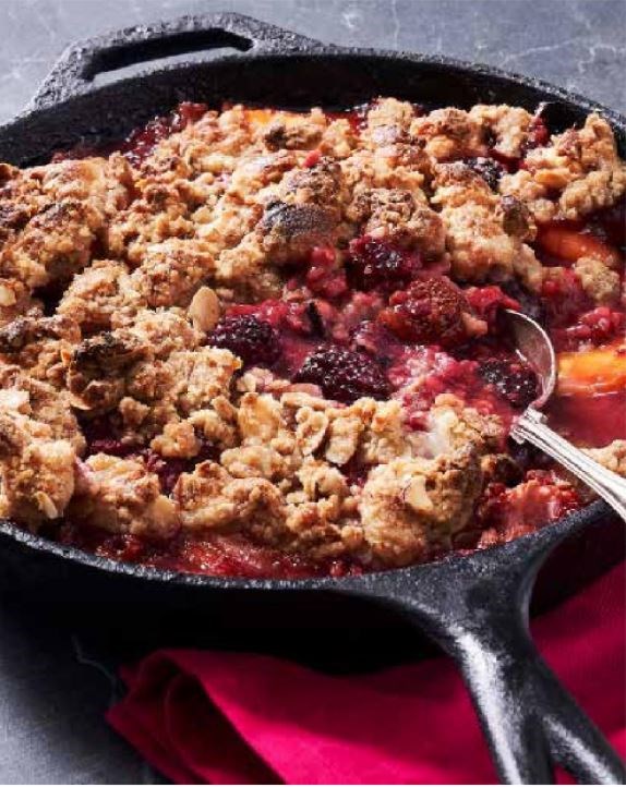 Summer fruit marzipan crumble