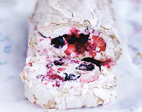 Summer fruit roulade