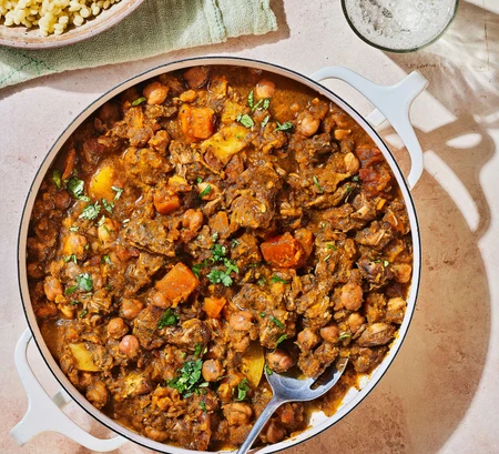 Summer lamb and apricot tagine