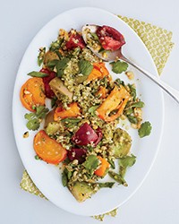 Summer market salad with jalapeño dressing