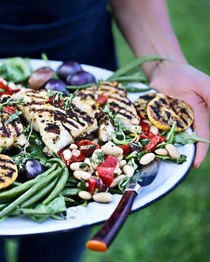 Summer Nicoise salad with grilled fish