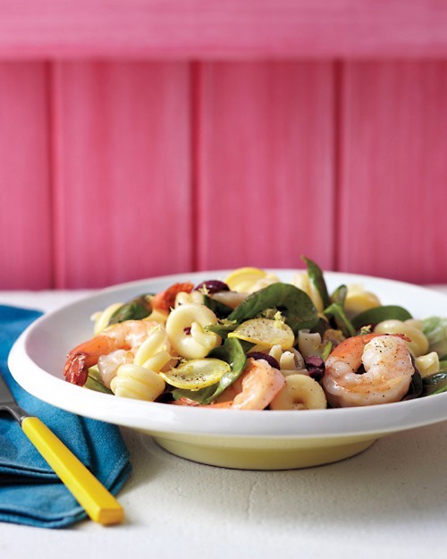 Summer pasta salad with shrimp