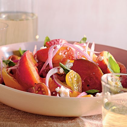Summer peach and tomato salad