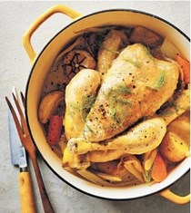Summer pot-roast chicken