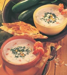 Summer prawn and cucumber soup