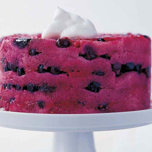 Summer pudding with rum whipped cream
