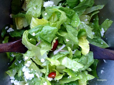 Summer romaine salad with lime-garlic dressing