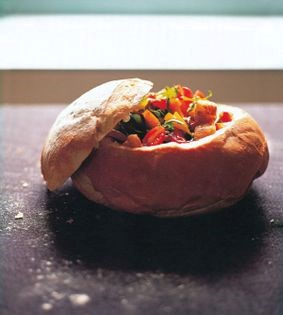 Summer salad in a loaf