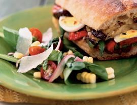Summer salad with fresh herb vinaigrette