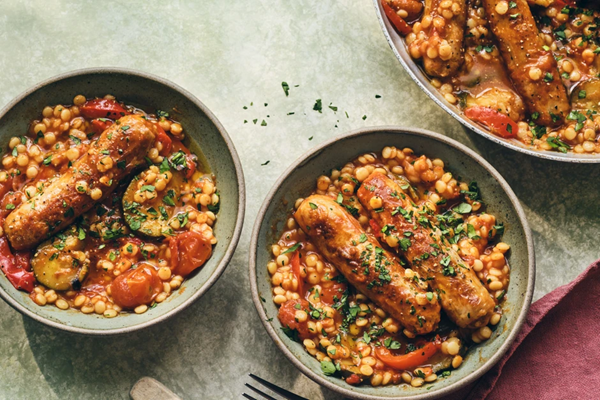 Summer sausage stew with couscous
